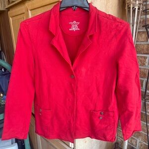 White Lotus Lifestyle red cotton blend jacket -size medium